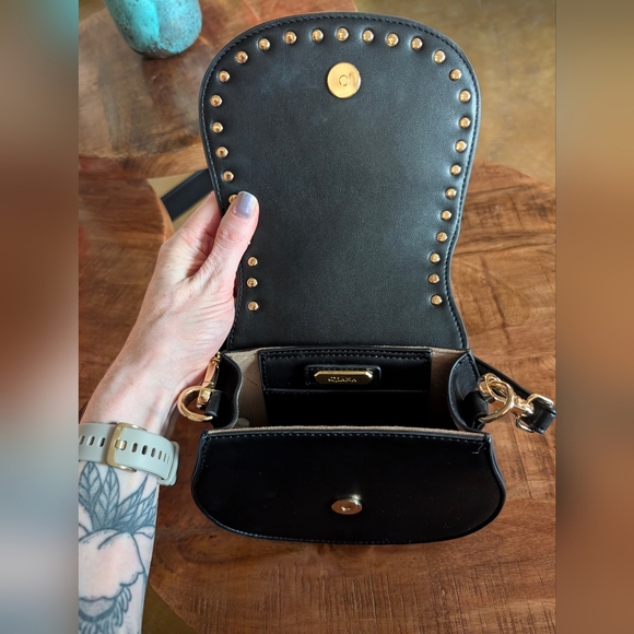 Black Diana leather purse (crossbody or hand bag) - Picture 4 of 8